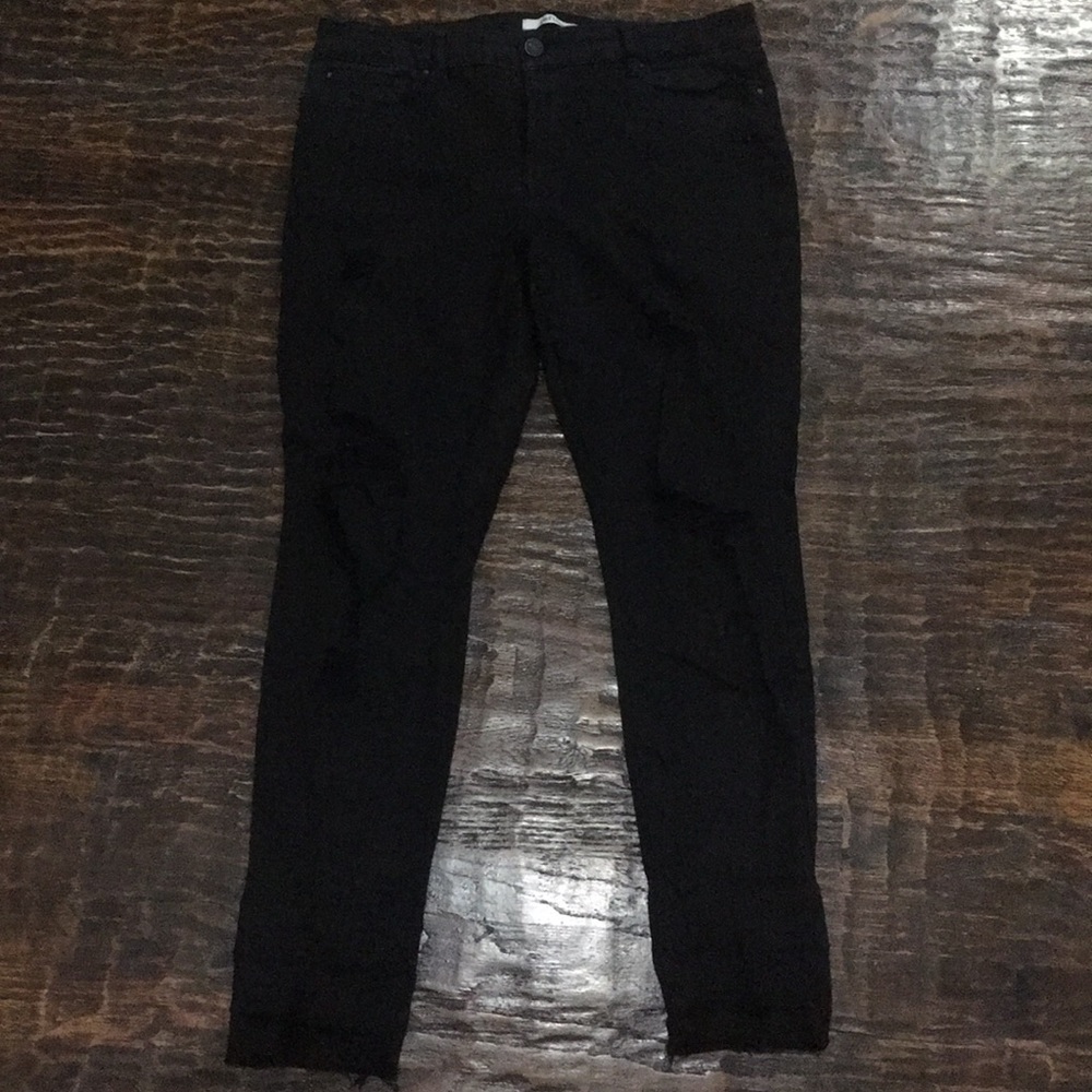 refuge distressed black jeans